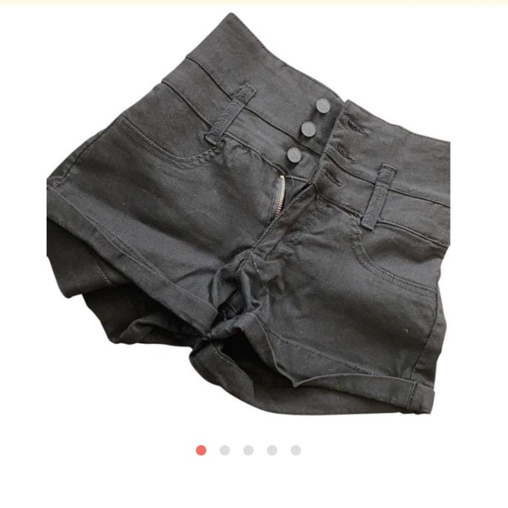Black high rise shorts